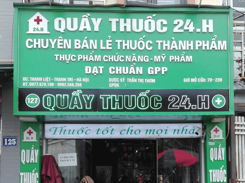 Địa chỉ thiết kế và thi công mẫu bảng hiệu quầy thuốc tây tại Hà Nội